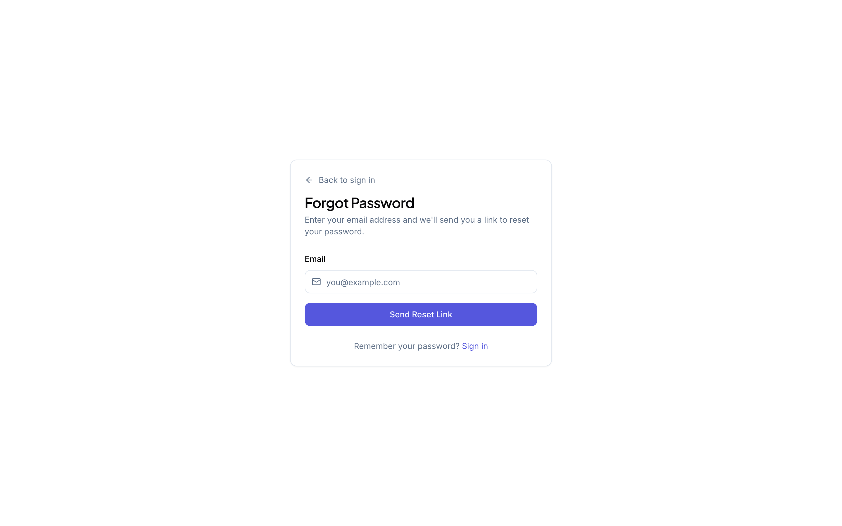 Forgot Password Page