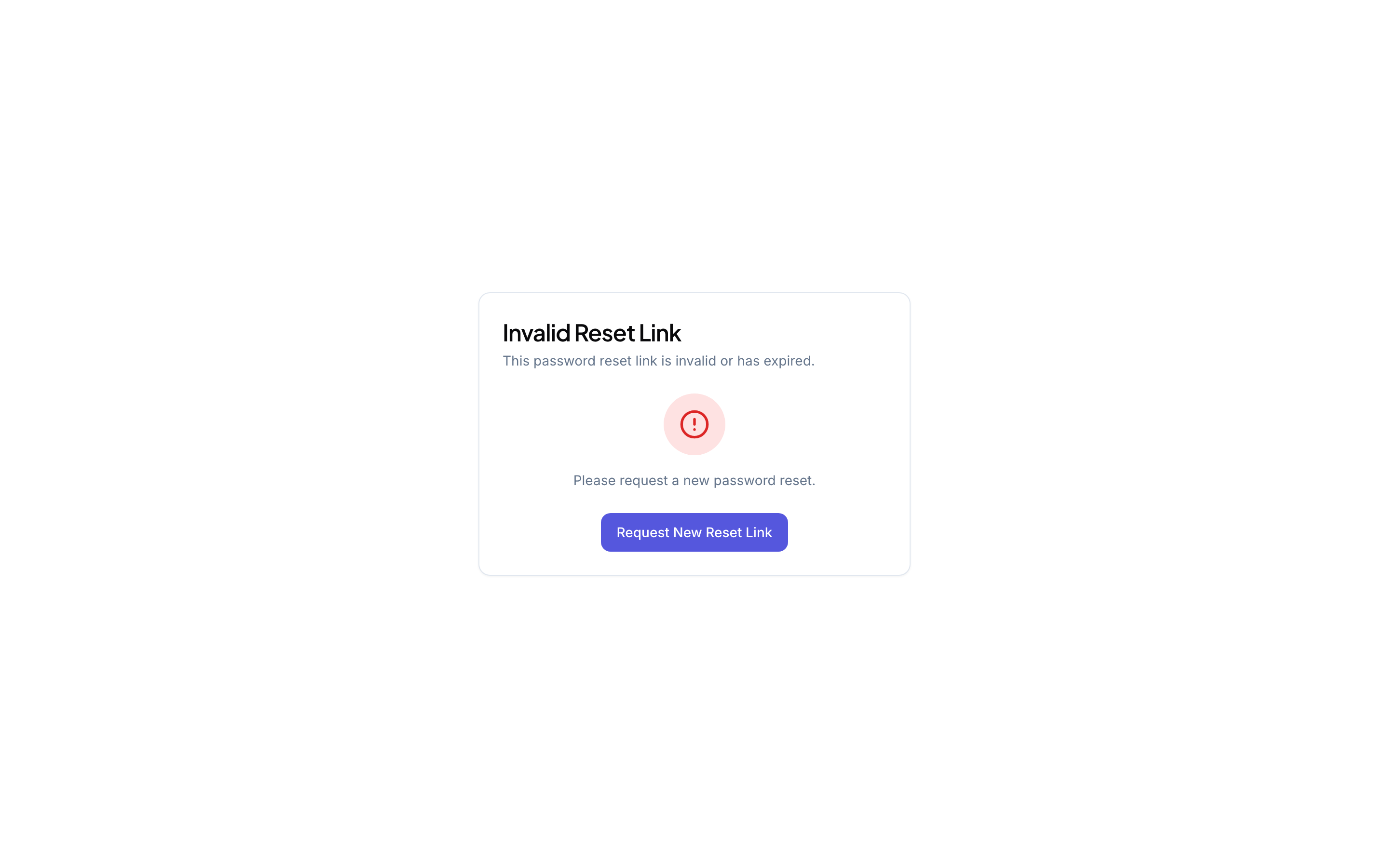 Reset Password Page