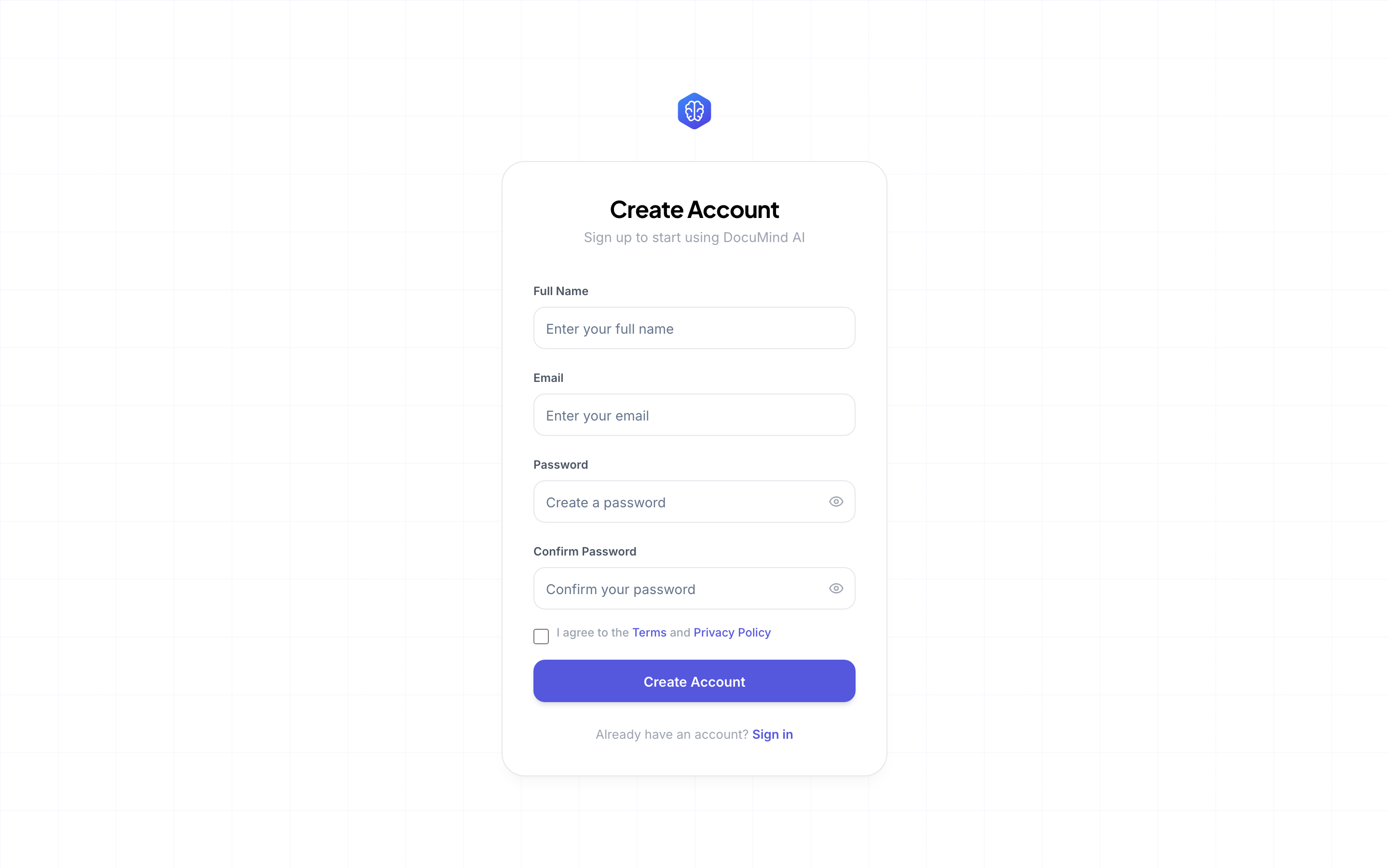 Sign Up Page