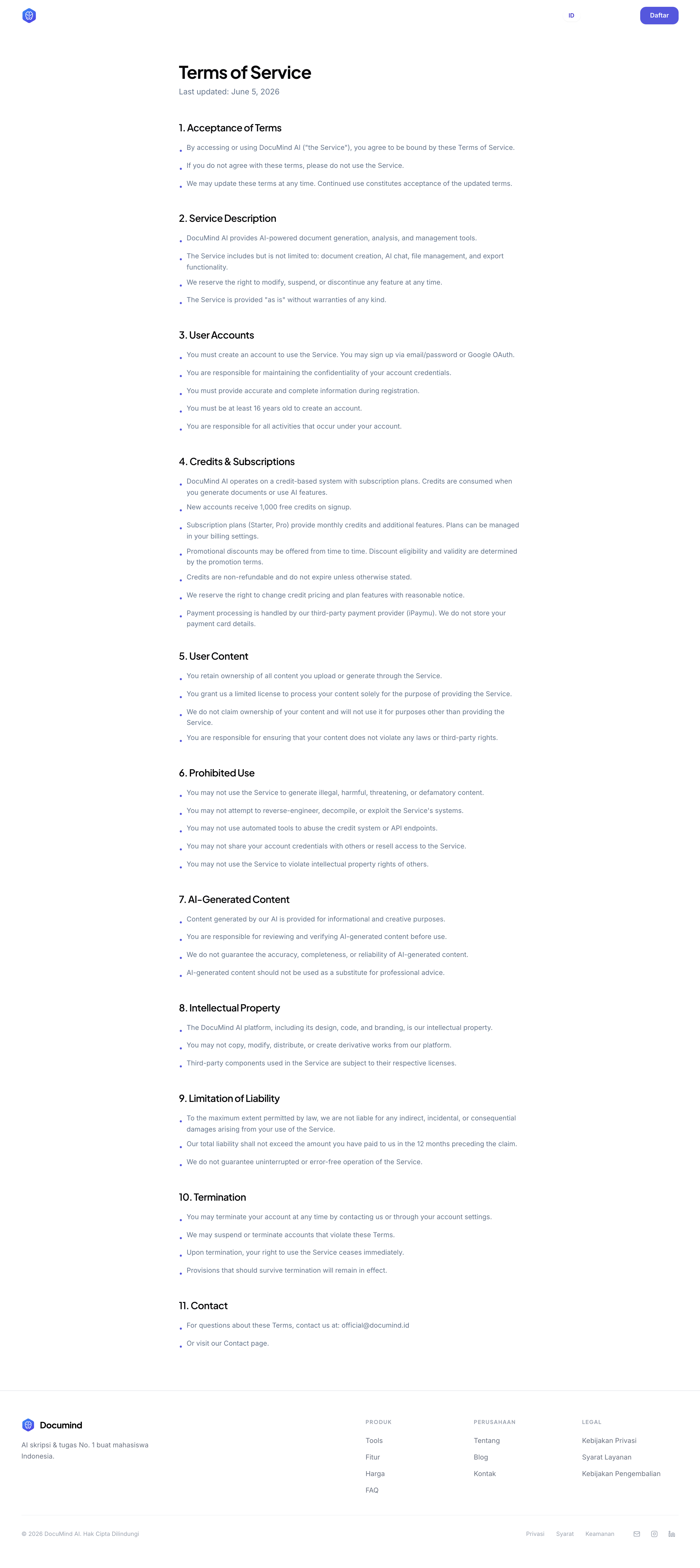 Terms of Service